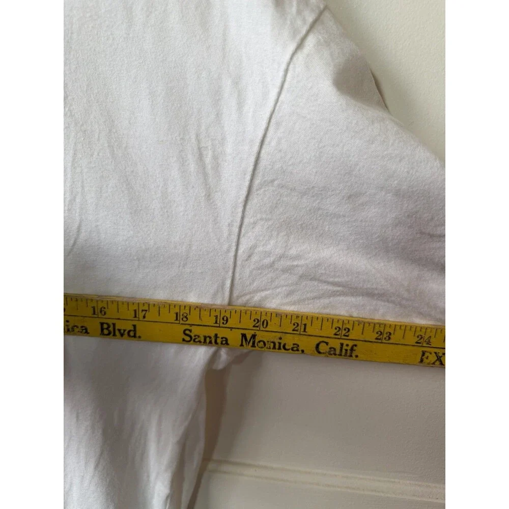 Vintage 90s Ann Taylor White T Shirt One Size Single Stitch 100% Cotton